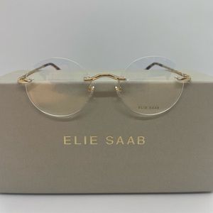 Elie Saab Women's Eyeglasses Es 019 J5G Gold Rimless Optical Frame 50mm